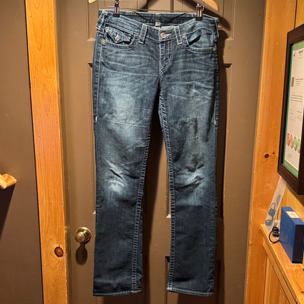 True Religion Dark Blue Straight Leg Jeans